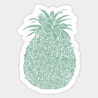 Mint Green Glitter Filled Pineapple Design Sticker